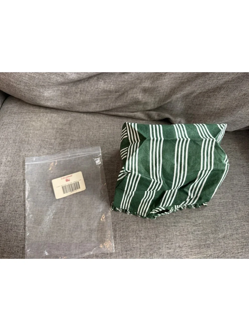 Longaberger Spring Basket Fabric Liner In Hunter Green Stripe New